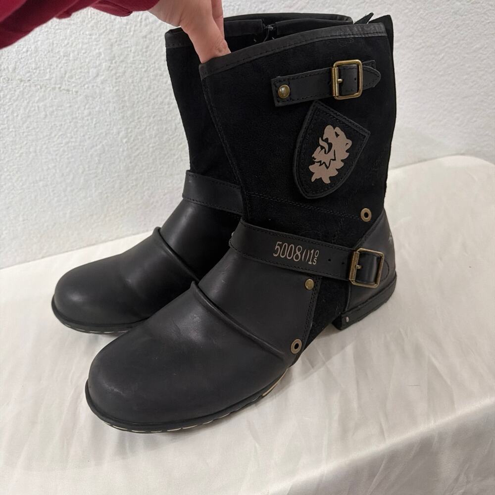 Otto's Leather Motorcycle Biker Boots Size 11